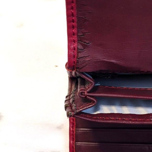 Coach Burgundy Signature Large Fold Wallet - Picture 12 of 16